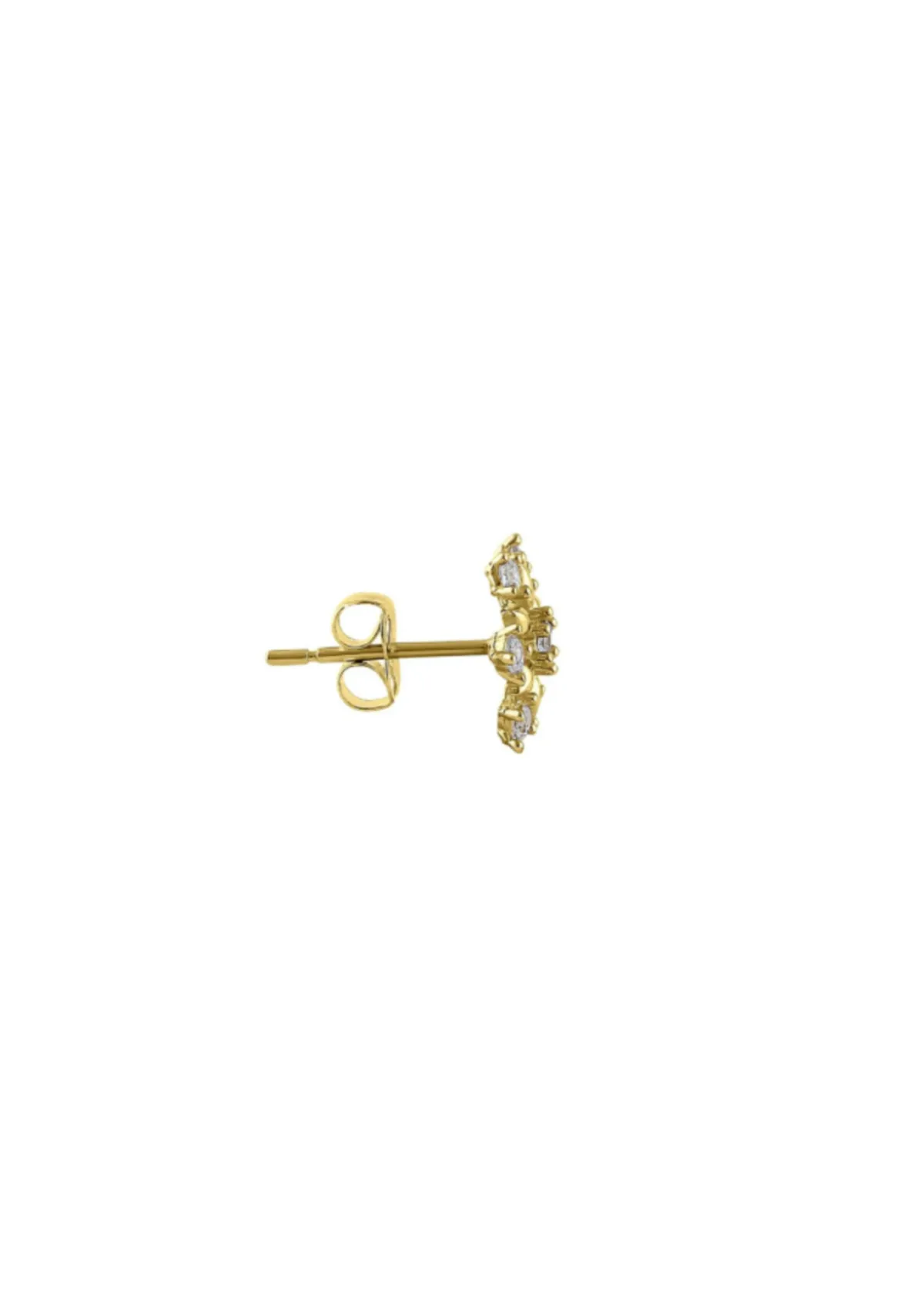 14K Solid Gold Snowflake Stud Earrings