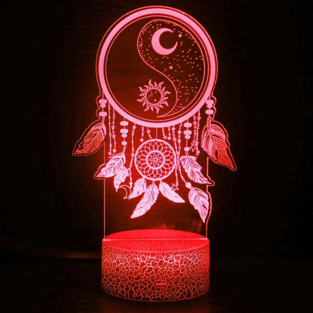 3D Illusion Dream Catcher LED Night Light