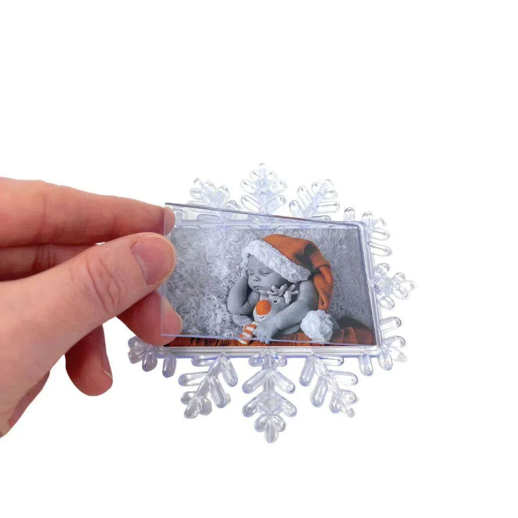 70 x 45mm Snowflake Decoration with String - Pack of 10