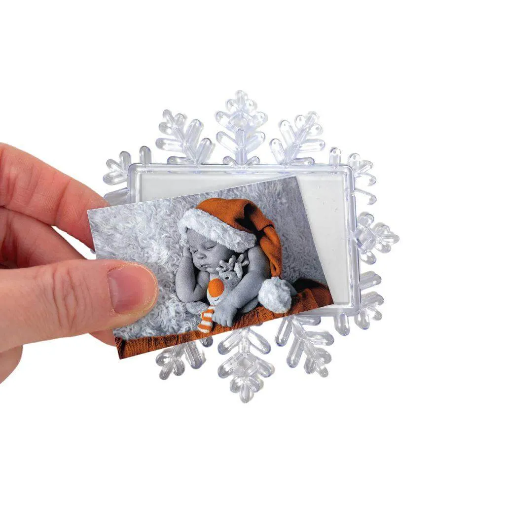 70 x 45mm Snowflake Decoration with String - Pack of 10