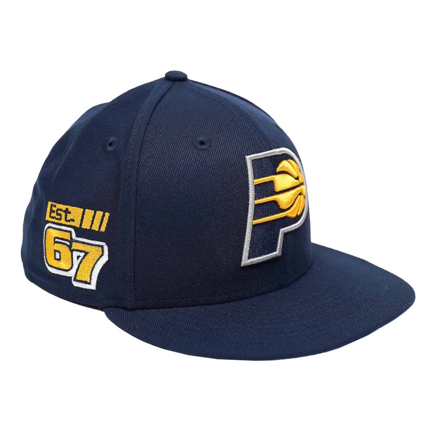 Adult Indiana Pacers Primary Logo 59FIFTY Rally Drive Hat in Navy by New Era