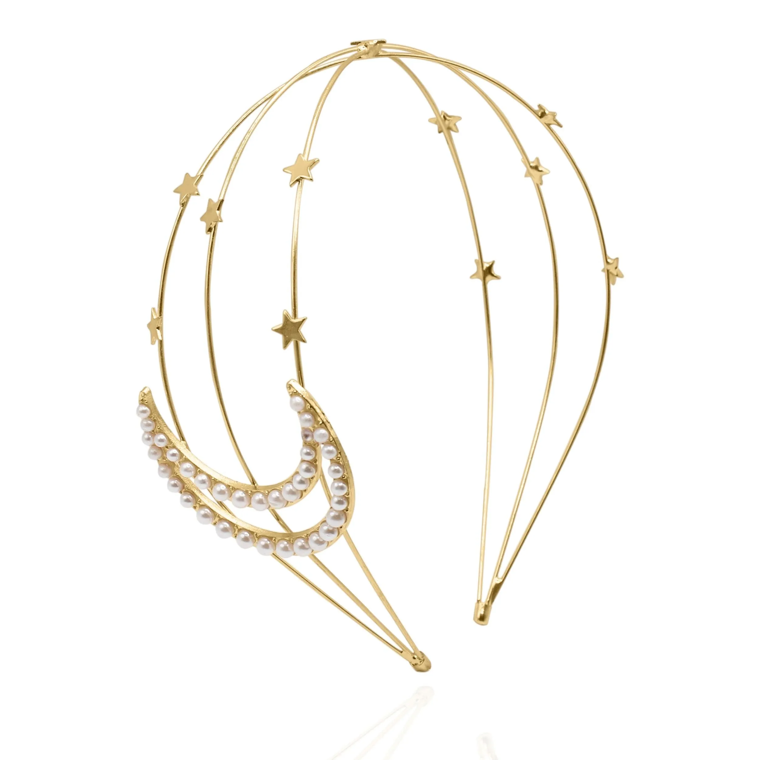 Aisha Gold Moon Pearl Headband