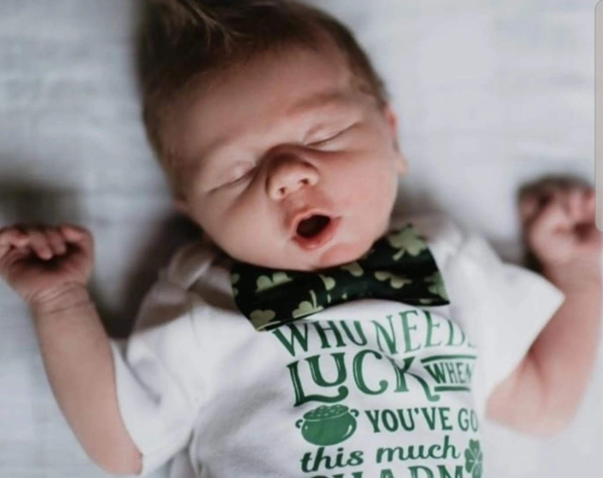 Baby Boy St. Patricks Day Outfit Lucky Charm Shamrock Bow Tie