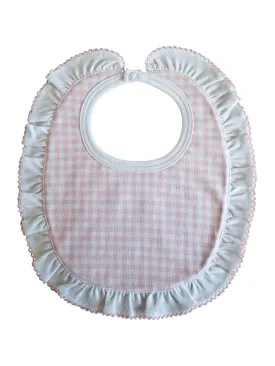 Baby  Girl's "Pink Checks" Pima Cotton Bib