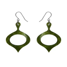 Bauble Ripple Resin Drop Earrings - Green