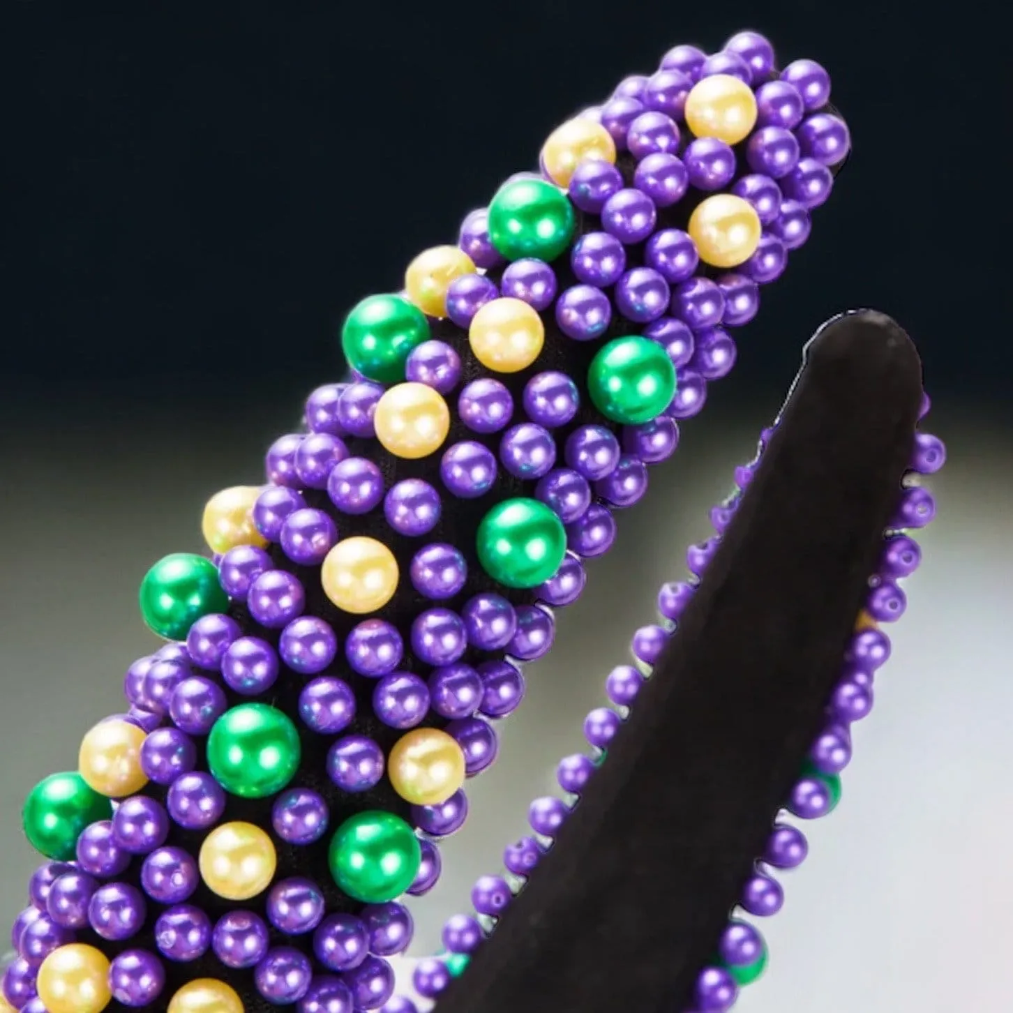 Beaded Mardi Gras Headband - Purple Green Gold, Mardi Gras Headpiece, Mardi Gras Accessories, Beaded Headband, New Orleans, Carnival Time