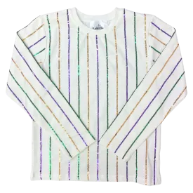 Belle Cher Sequin Top - Mardi Gras Stripe