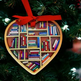 Christmas Book Club Ornament - Holiday Themed Sublimation Ornament Ideal for Librarians and Book Lovers, Emphasizes Love for Reading