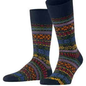 Burlington Country Fair Isle Socks Marine