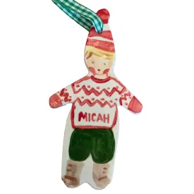 Christmas Boy ornament - Red Sweater