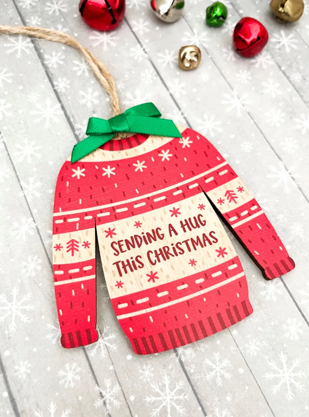 Christmas Jumper Tree Decoration ‘Sending A Hug This Christmas’