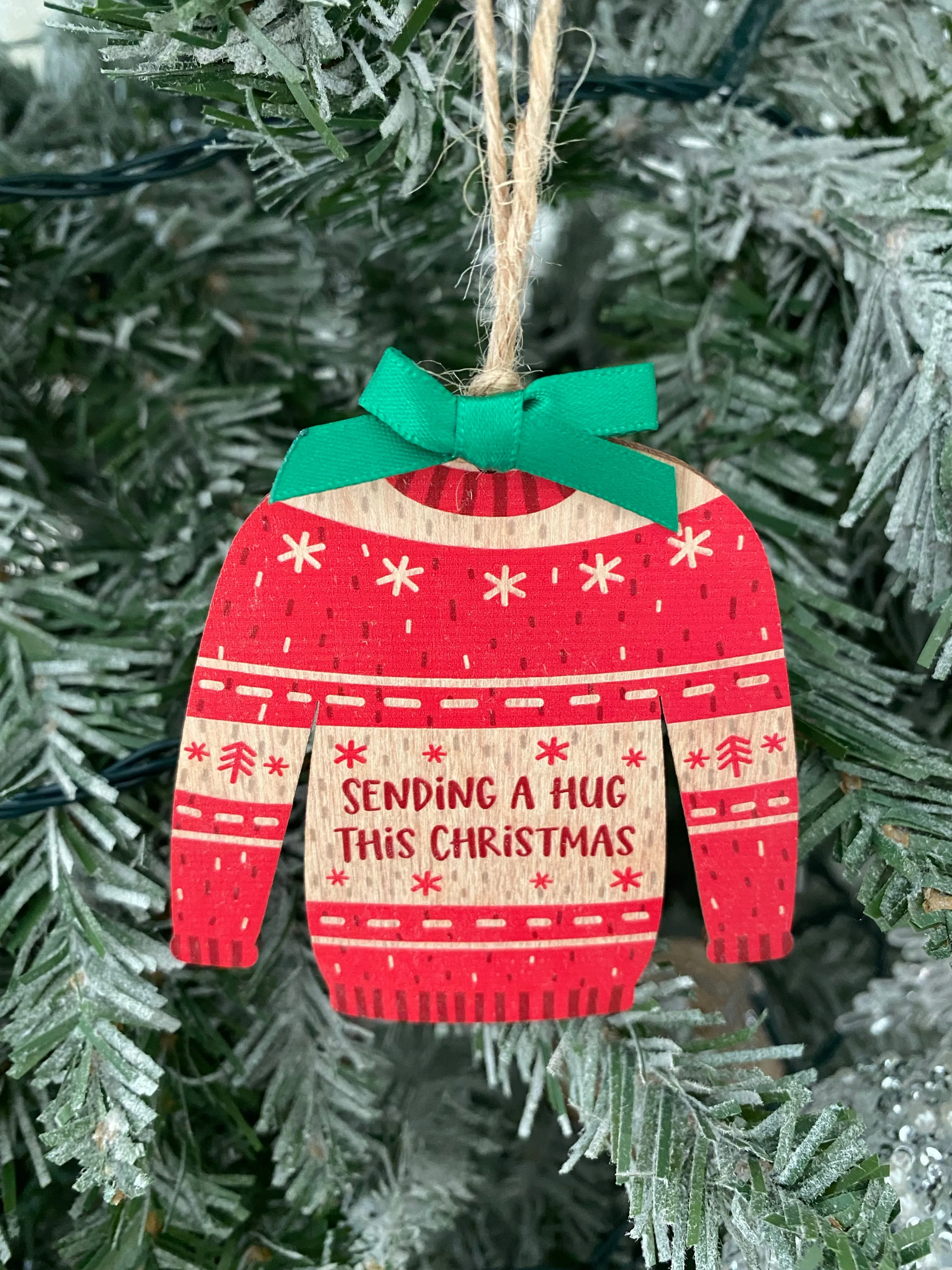 Christmas Jumper Tree Decoration ‘Sending A Hug This Christmas’