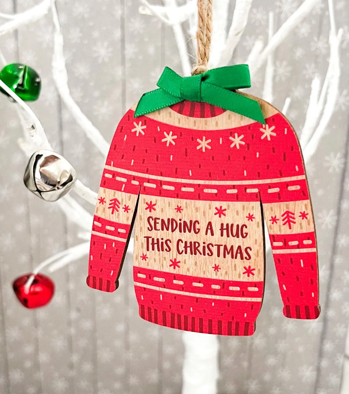 Christmas Jumper Tree Decoration ‘Sending A Hug This Christmas’