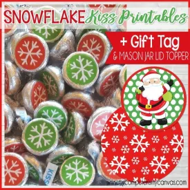 Christmas KISS PRINTABLES {Snowflake Edition}