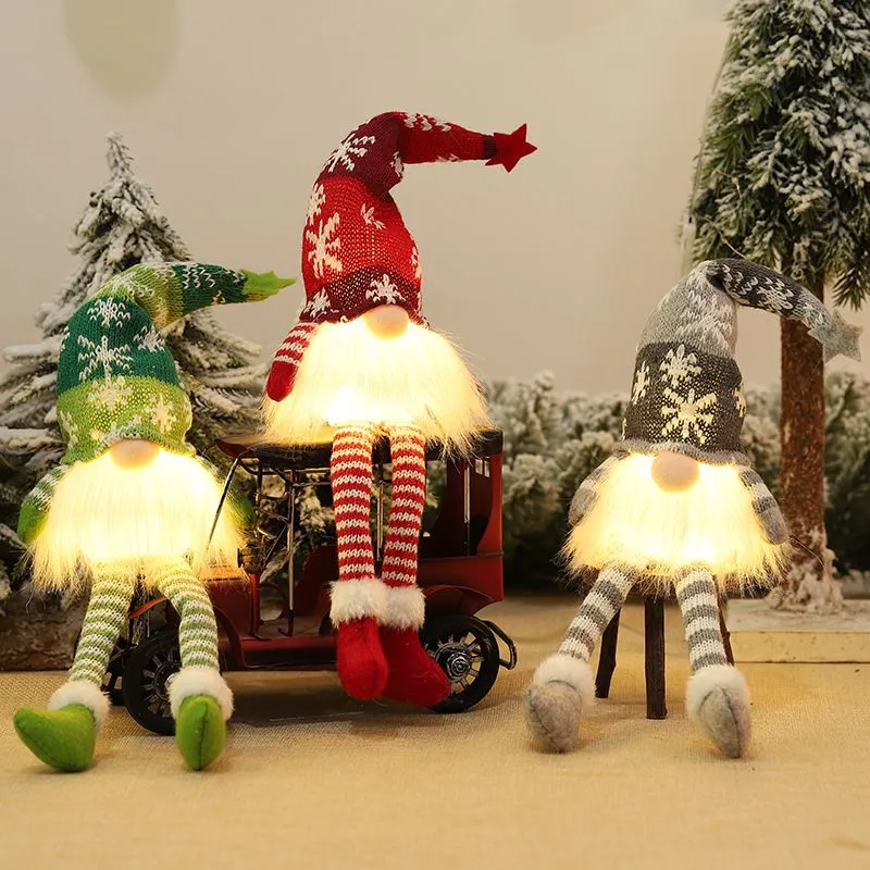 Christmas Lightening Valentine Knitted Garden Gnome Decor