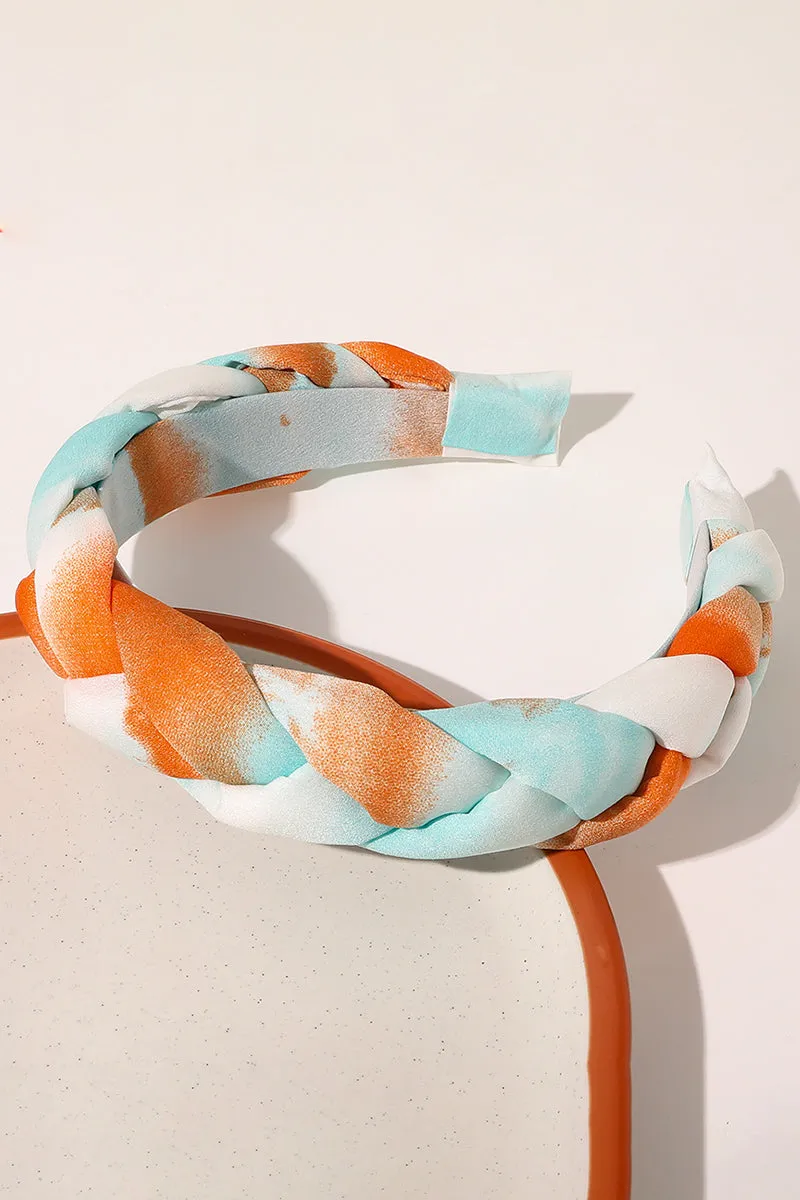 COLOR BLOCK BRAIDED HEADBAND