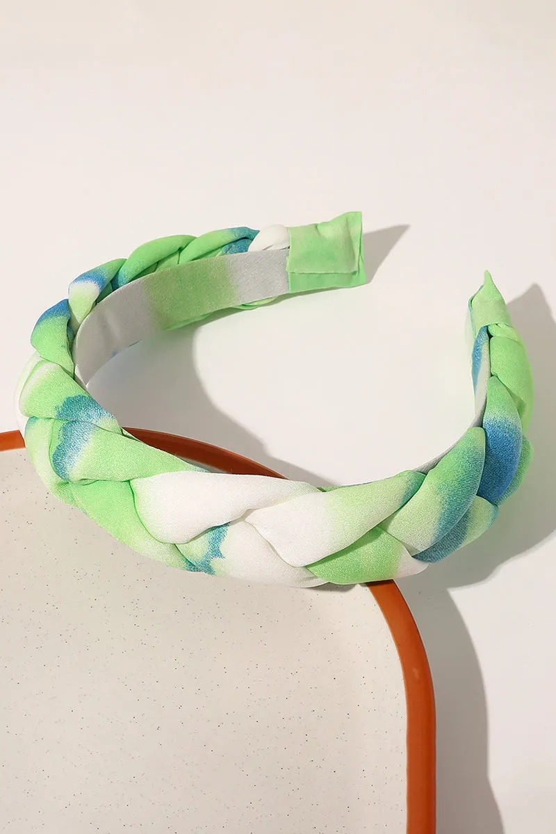 COLOR BLOCK BRAIDED HEADBAND