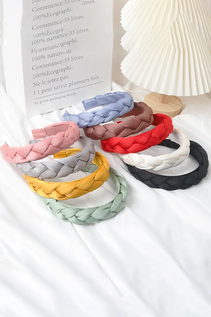 COLOR BLOCK BRAIDED HEADBAND