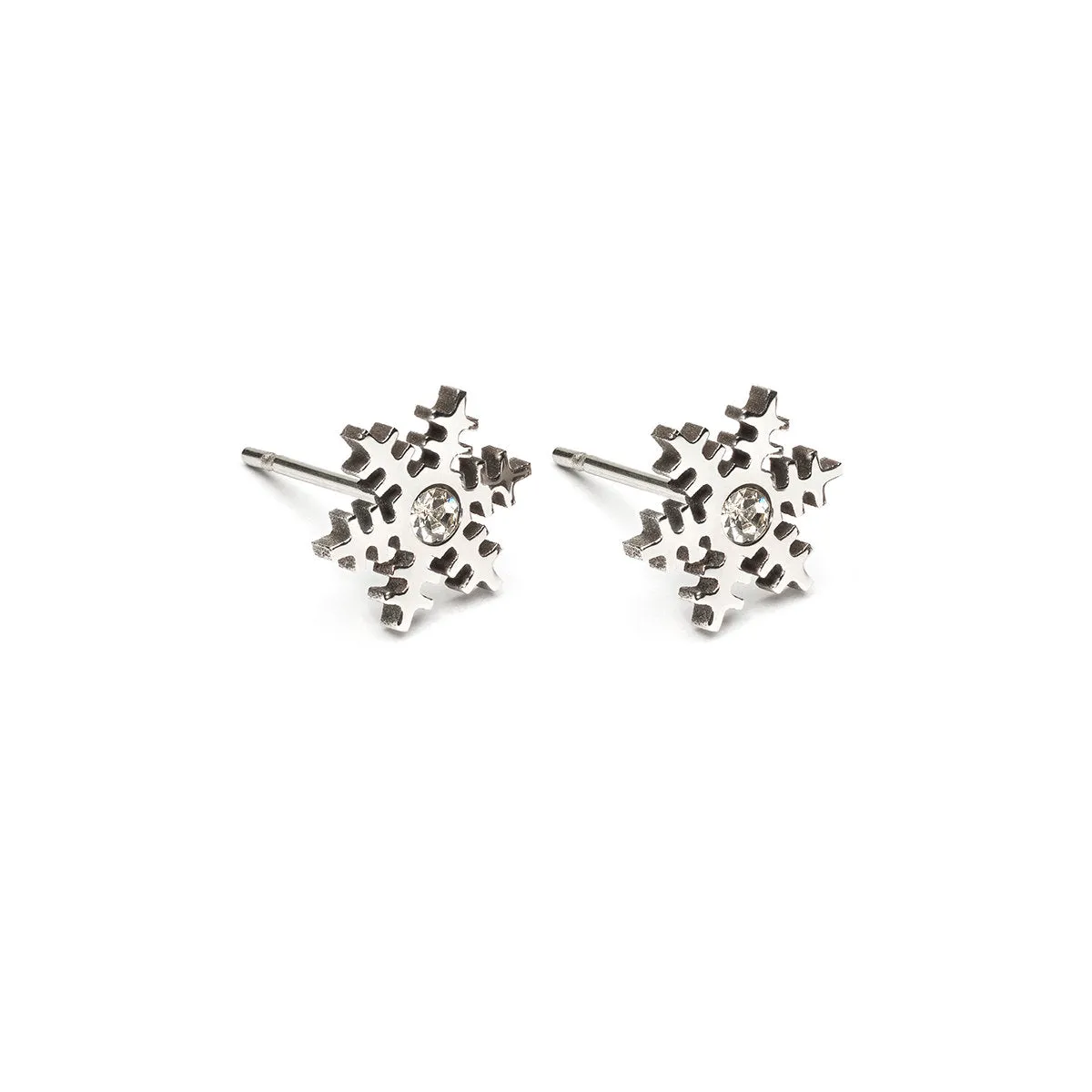 Crystal Snowflake Stud Earrings