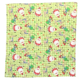 CTM® Christmas Santa and Elf Print Holiday Bandana