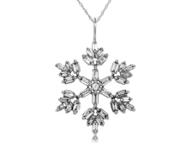 Diamond Accented Snowflake Design Pendant