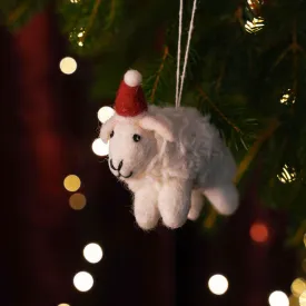 Felt Sheep Christmas Decoration