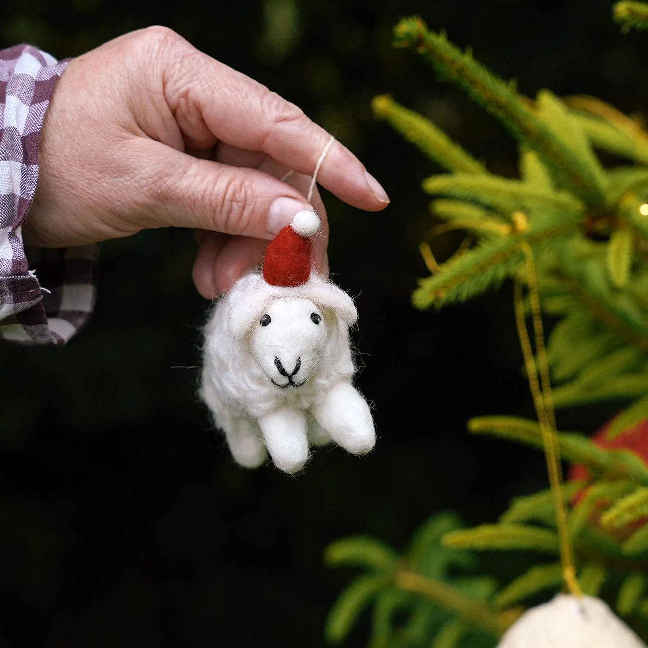 Felt Sheep Christmas Decoration