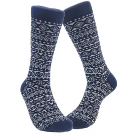 Festive Fair Isle Holiday Pattern Socks (Adult Large - Men's Shoe Sizes 8-12)