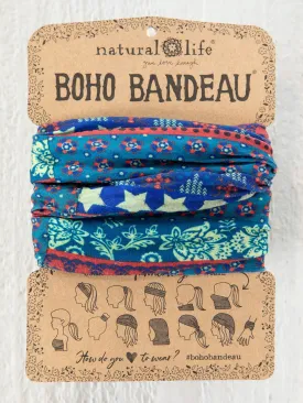 Full Boho Bandeau® Headband - Dusty Blue American Flag