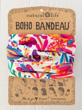 Full Boho Bandeau® Headband - Rainbow Cream Floral