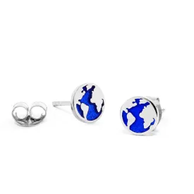 Globe Earrings, Silver