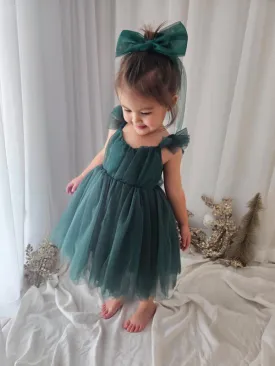 Green Tulle Bow