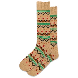 HOTSOX Men's Fair Isle Boot Crew Sock