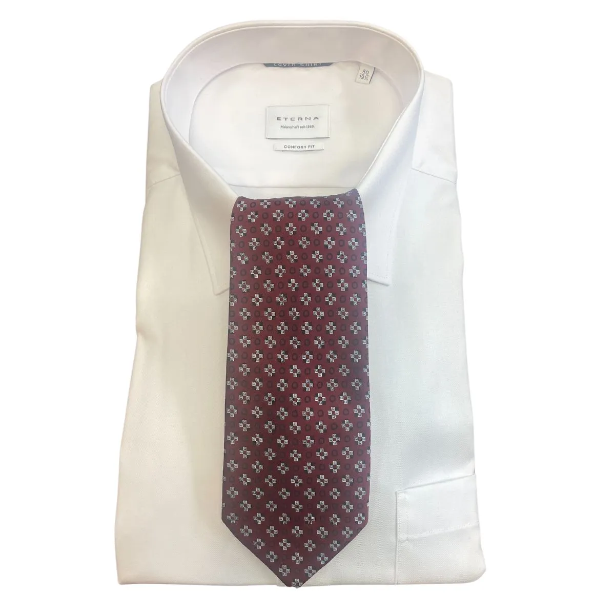 Hunter & Oak X-Long Wine Print Tie Wine