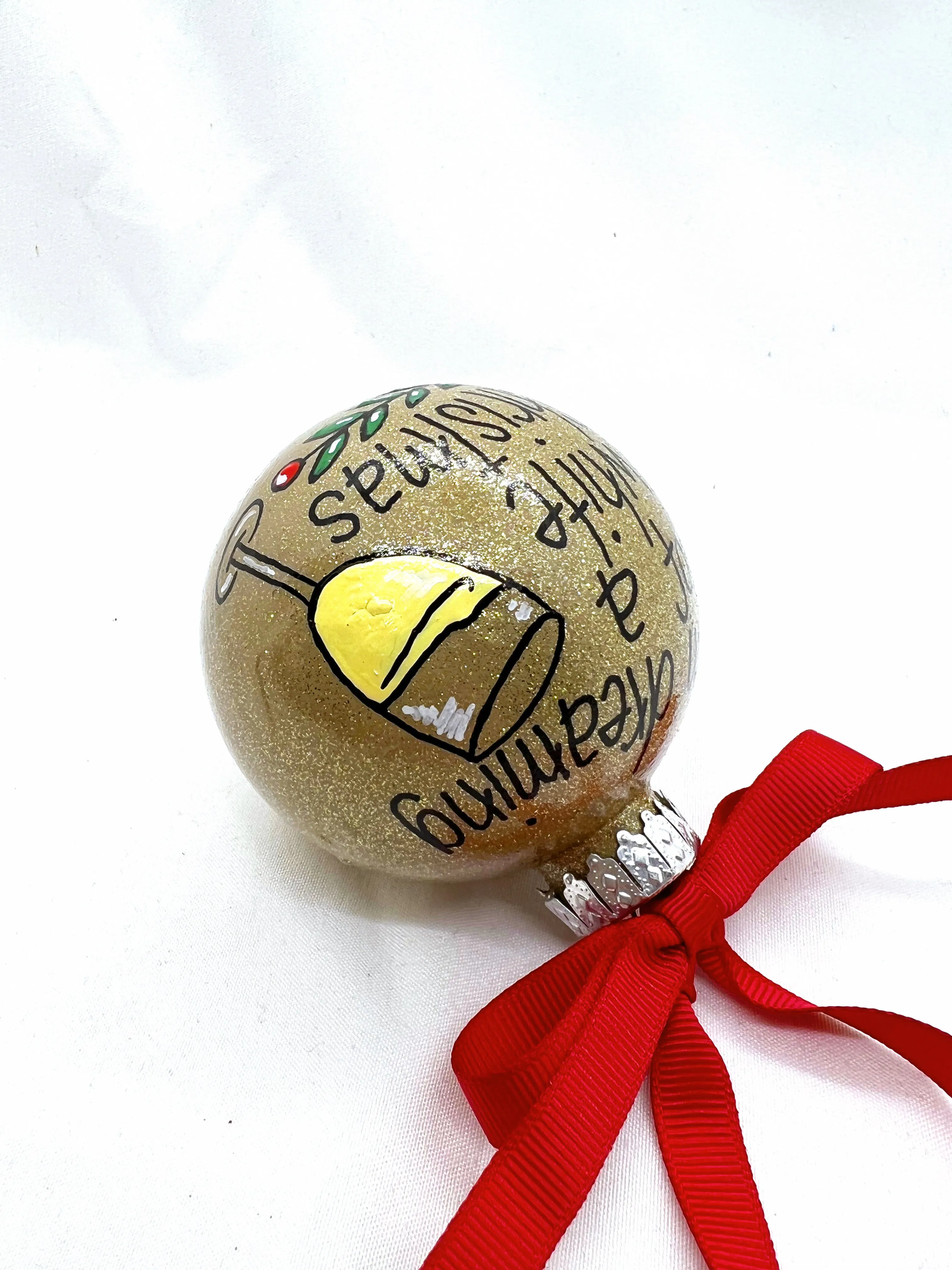 I'm Dreaming of a White Christmas Ornament - White Wine, Christmas Ornament, Holiday Ornament, Wine Glass, Ornament Exchange, Wine Lover