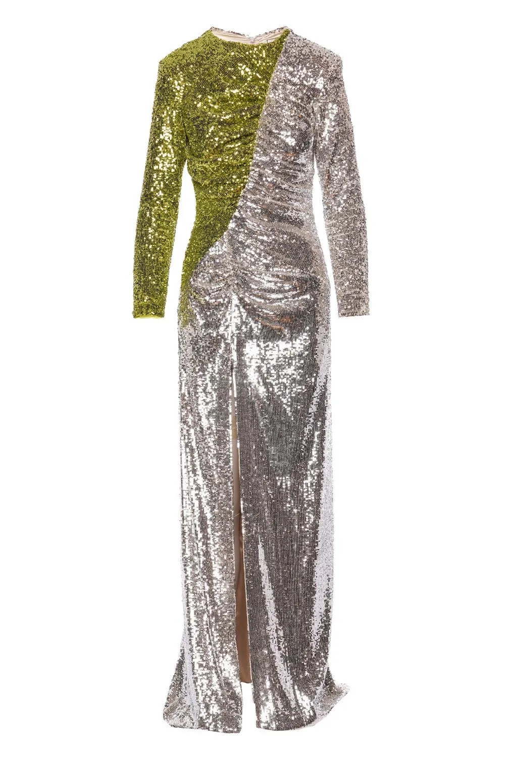 Iman Lime Fusion Sequined Maxi Dress