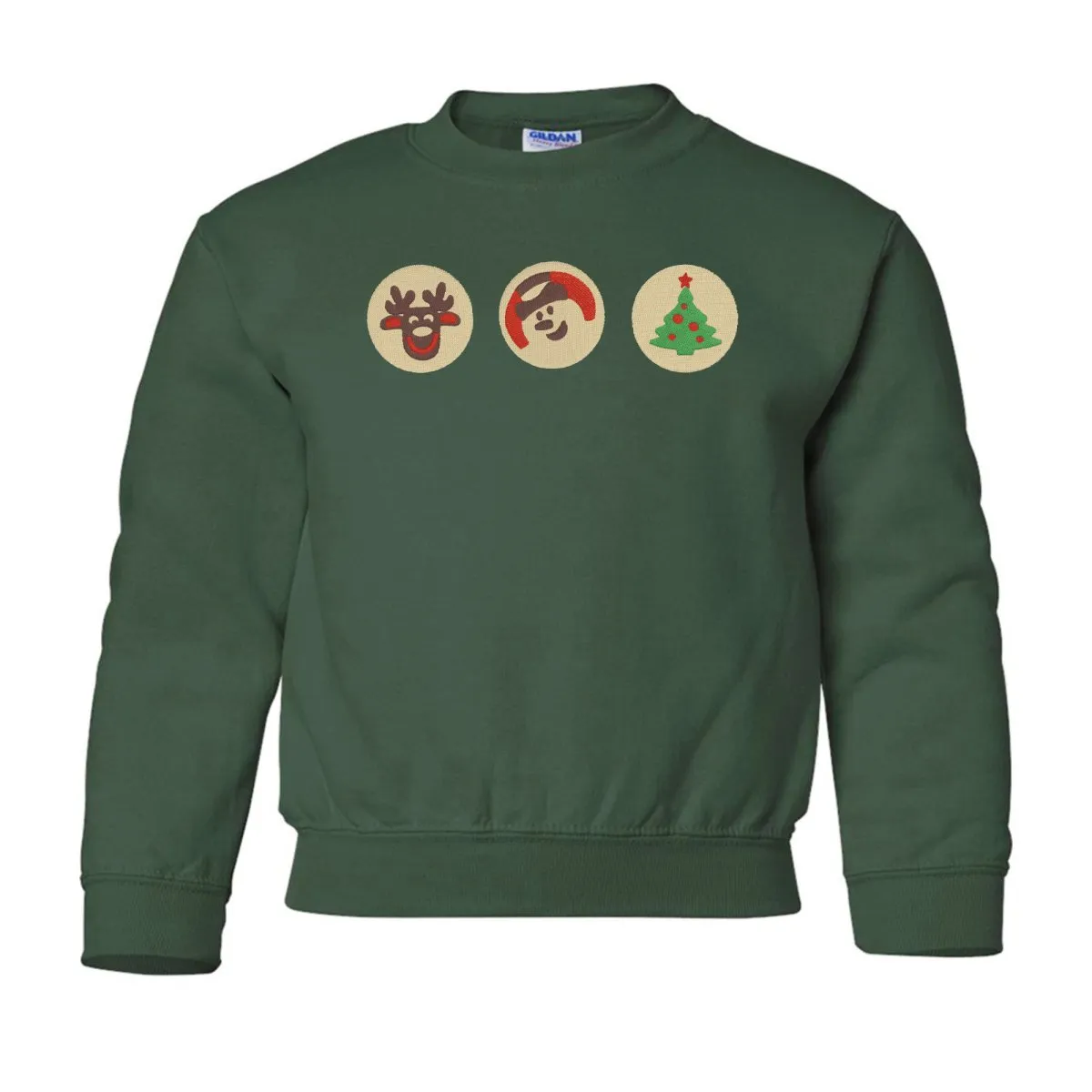 Kids 'Christmas Cookies' Embroidered Crewneck Sweatshirt