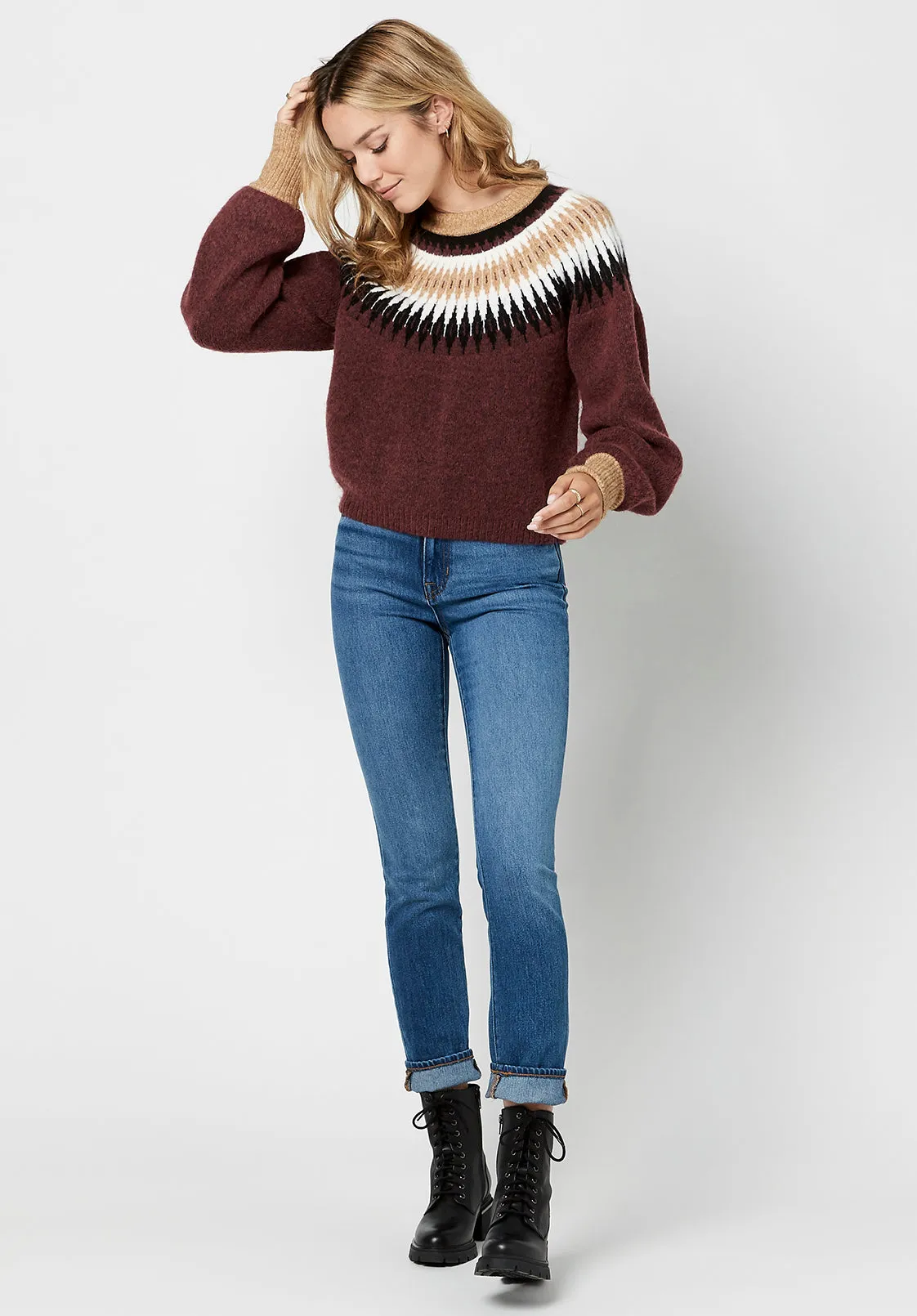 Knit Karina Fair Isle Sweater - SW0555F