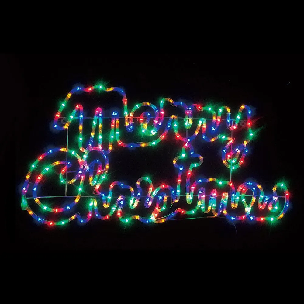 LED Rainbow Merry Christmas Rope Light