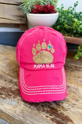 Mama Bear Sequin Hat - Fuchsia