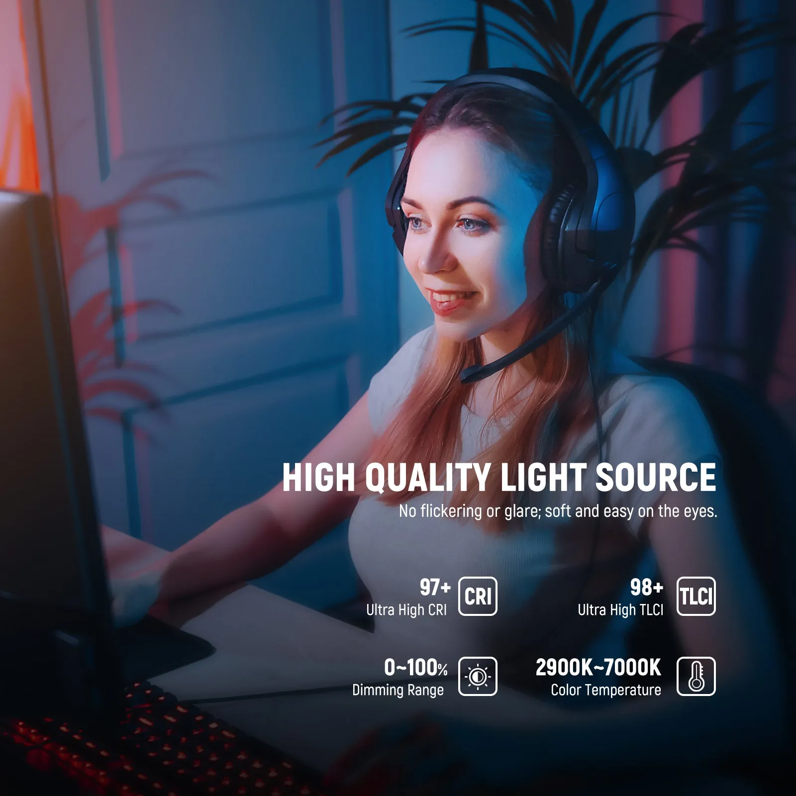 NEEWER GL1 PRO 15.5" Key Light Streaming Light For Elgato