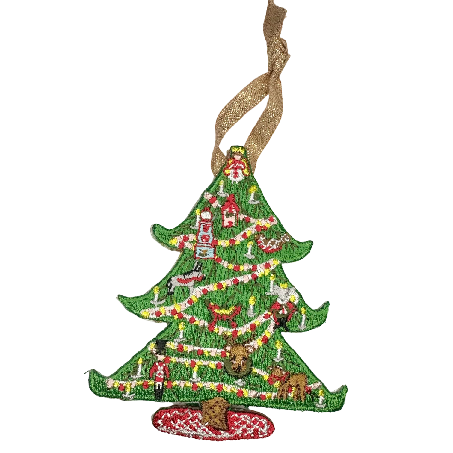 Nutcracker Embroidered Ornament - Christmas Tree