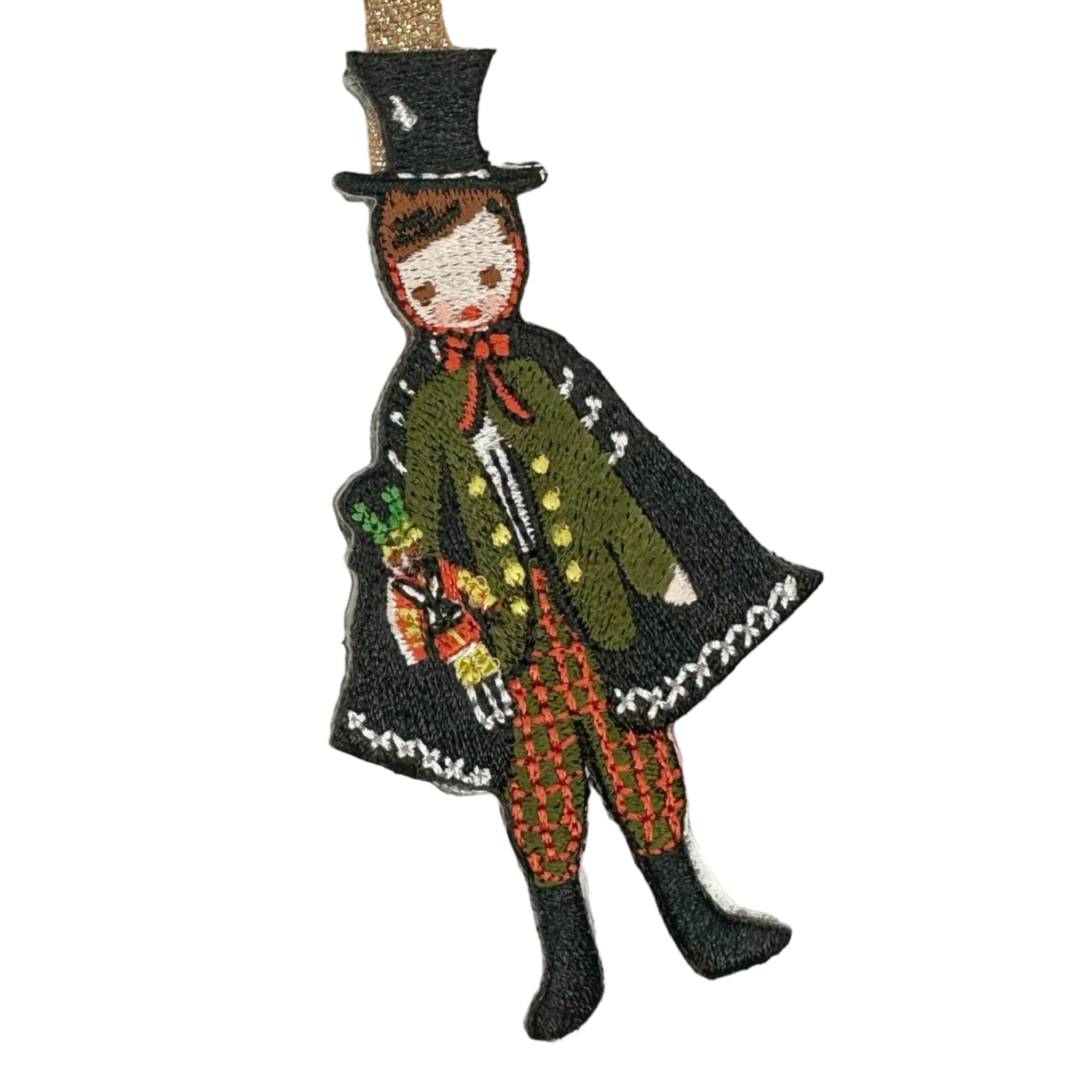 Nutcracker Embroidered Ornament - Christmas Tree