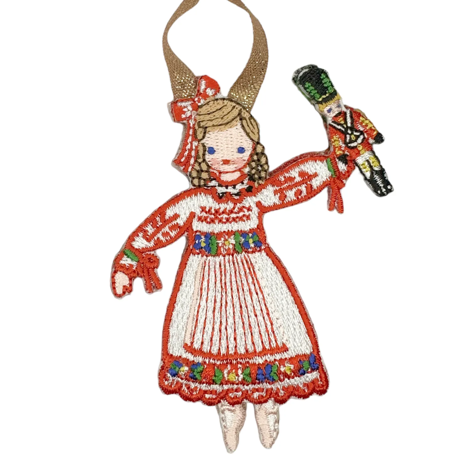 Nutcracker Embroidered Ornament - Christmas Tree