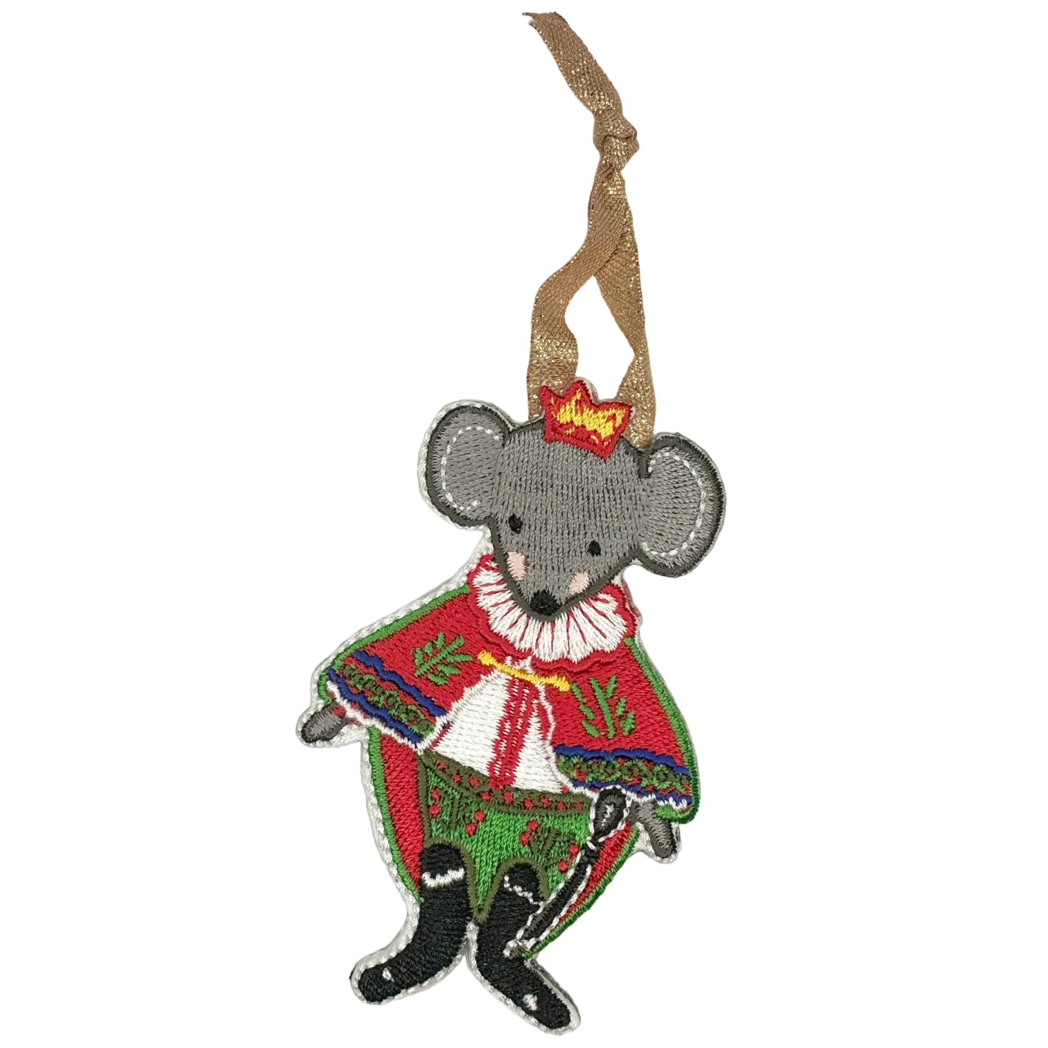 Nutcracker Embroidered Ornament - Christmas Tree