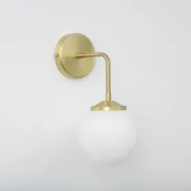 "Bold as Brass" Wall Light - Opal Glass Shade