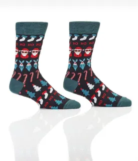 "Fair Isle Christmas" Cotton Dress Crew Socks by YO Sox - Large