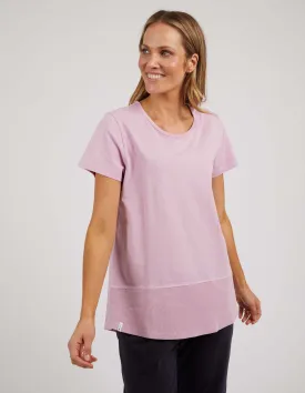 Rib Short Sleeve Tee Peony Pink