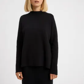 Seldaa Black Knitted Sweater in Organic Cotton