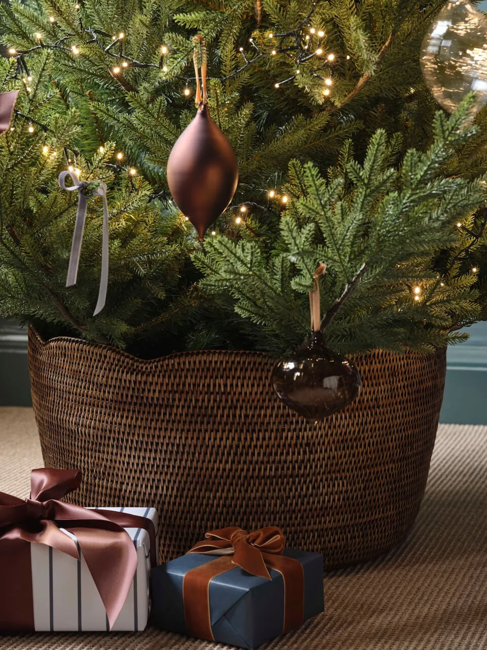 Set of 3 Frosted Bronze Glass Baubles